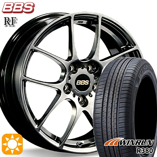 【取付対象】C-HR カローラクロス 215/60R17 96V ウィンラン R380 BBS RF ダイヤモンドブラック（DB） 17インチ 7.0J 5H114.3 サマータイヤホイールセット