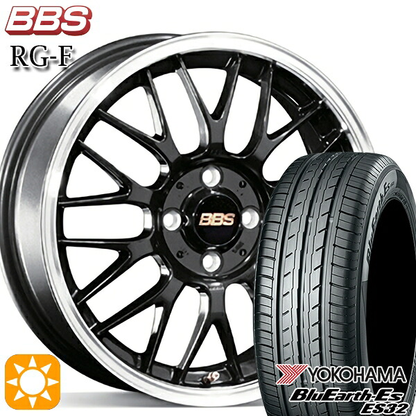 【取付対象】アウディ A3(GY/8V) 205/55R16 91V ヨコハマ ブルーアース ES32 BBS RG-F ブルーブラックダイヤカット（BBD） 16インチ 6.5J 5H112 サマータイヤホイールセット