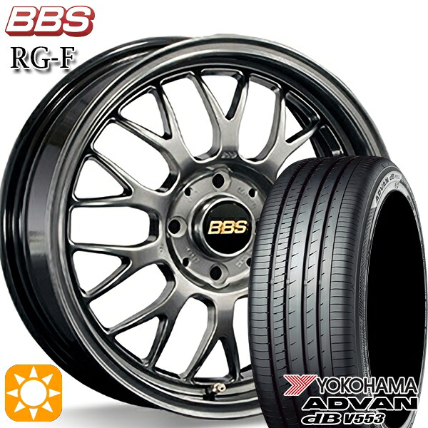 【取付対象】プリウスα ストリーム 205/60R16 92V ヨコハマ アドバンデシベル V553 BBS RG-F ダイヤモンドブラック(DB) 16インチ 7.0J 5H114.3 サマータイヤホイールセット |トレッド新横浜師岡店