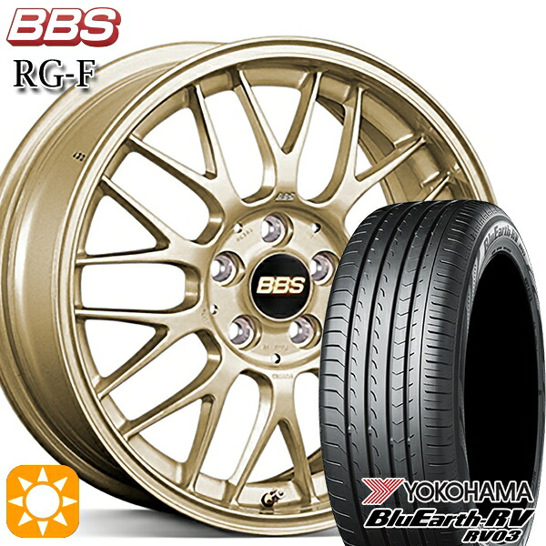 【取付対象】ライズ ロッキー 205/60R16 96H XL ヨコハマ ブルーアース RV03 BBS RG-F ゴールド（GL） 16インチ 7.0J 4H100 サマータイヤホイールセット