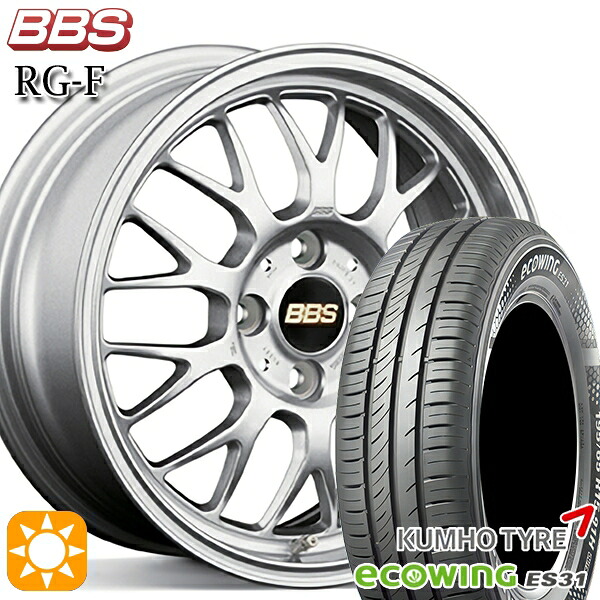 【取付対象】175/65R15 84H クムホ エコウィング ES31 BBS RG-F シルバー（SL） 15インチ 6.5J 4H100 サマータイヤホイールセット