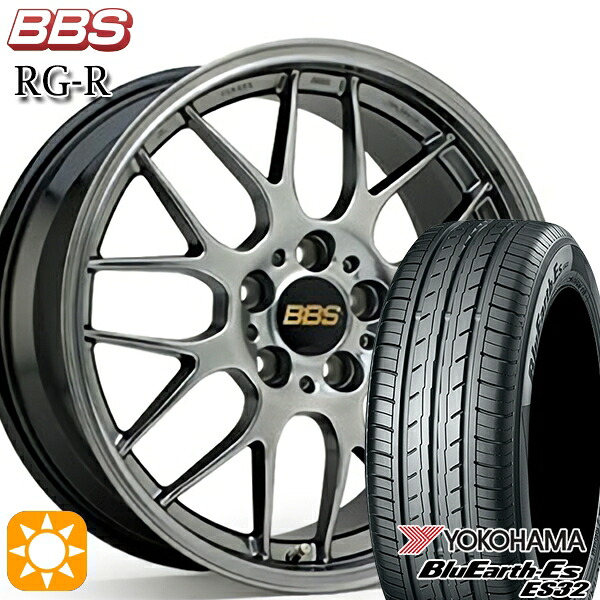 【取付対象】205/50R17 89V ヨコハマ ブルーアース ES32 BBS RG-R ダイヤモンドブラック(DB) 17インチ 7.5J 5H100 サマータイヤホイールセット |トレッド新横浜師岡店