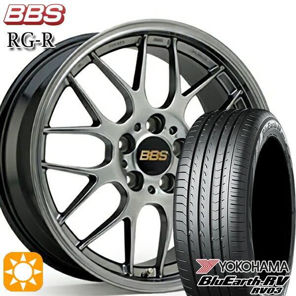 【取付対象】ベンツ Aクラス/CLA 225/45R18 95W XL ヨコハマ ブルーアース RV03 BBS RG-R ダイヤモンドブラック（DB） 18インチ 8.0J 5H112 サマータイヤホイールセット ｜トレッド新横浜師岡店
