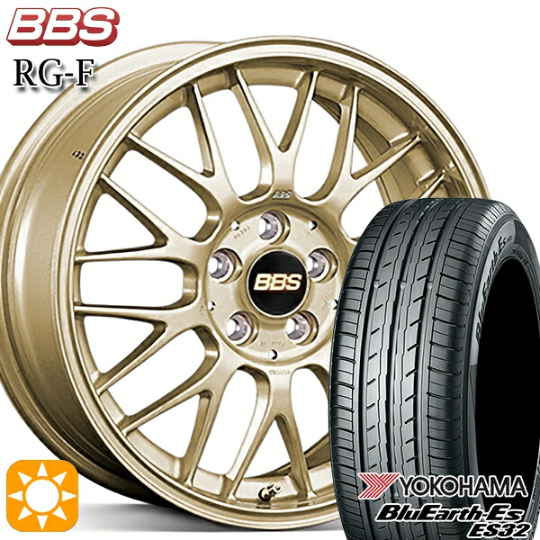 【取付対象】アクア ヤリス 205/40R17 84V XL ヨコハマ ブルーアース ES32 BBS RG-R ゴールドダイヤカット（GLD） 17インチ 7.0J 4H100 サマータイヤホイールセット ｜トレッド新横浜師岡店