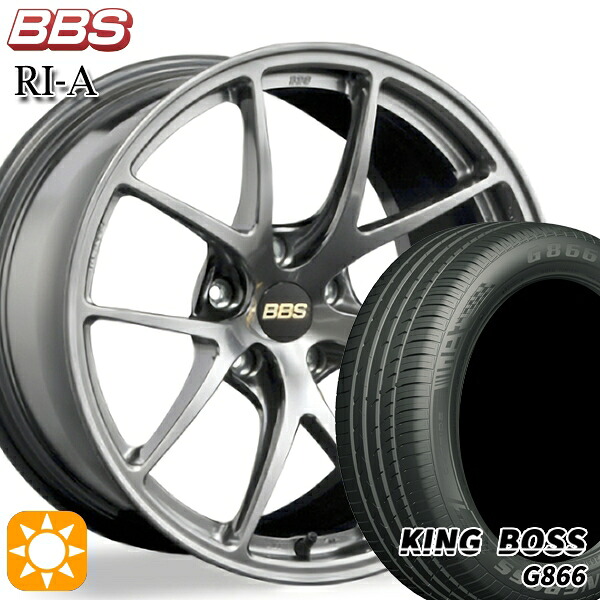 【取付対象】225/45R18 95W XL キングボス G866 BBS RI-A ダイヤモンドブラック（DB） 18インチ 8.0J 5H114.3 サマータイヤホイールセット ｜トレッド新横浜師岡店