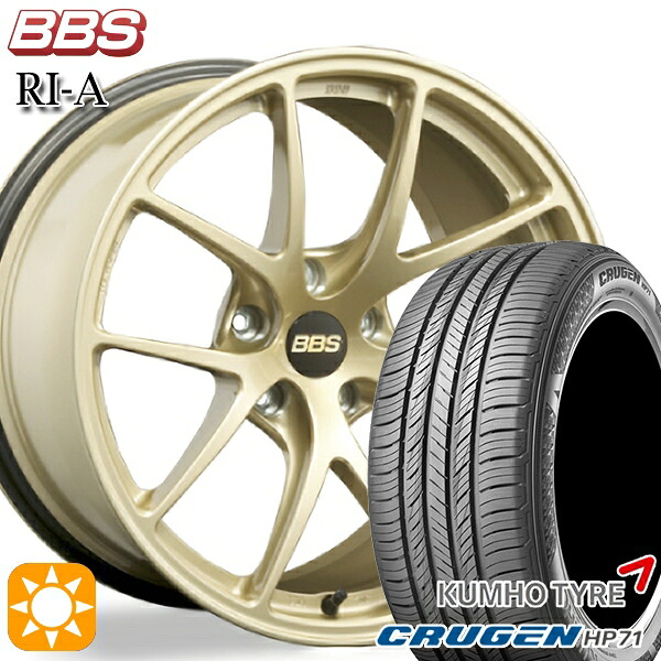 【取付対象】235/60R18 107V XL クムホ クルーゼン HP71 BBS RI-A ゴールド（GL） 18インチ 7.5J 5H114.3 サマータイヤホイールセット