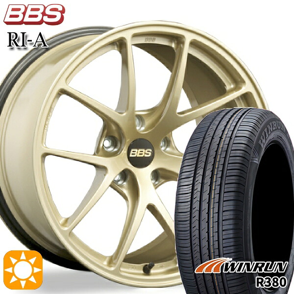 【取付対象】マツダ6 エクストレイル 225/60R18 104V XL ウィンラン R380 BBS RI-A ゴールド（GL） 18インチ 8.0J 5H114.3 サマータイヤホイールセット