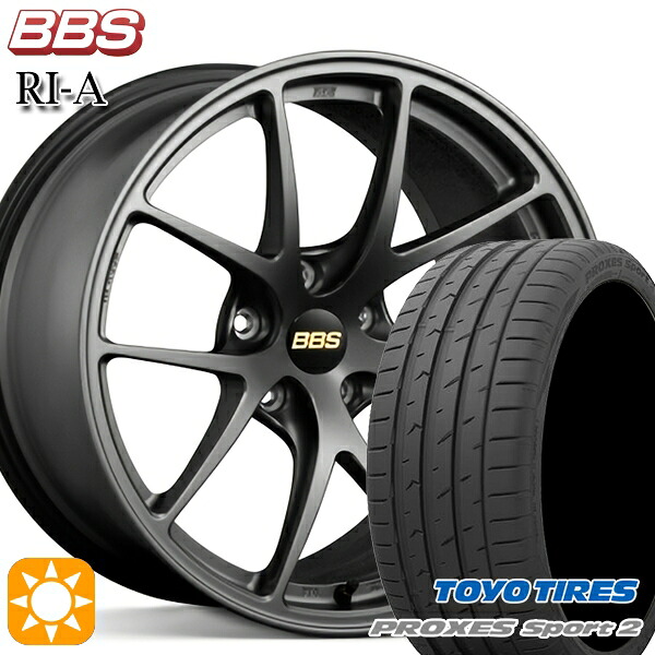 【取付対象】225/40R18 92Y XL トーヨー プロクセススポーツ2 BBS RI-A マットグレイ(MGR) 18インチ 7.5J 5H114.3 サマータイヤホイールセット |トレッド新横浜師岡店