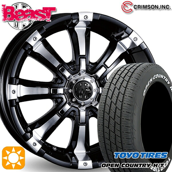 【取付対象】新型60系プリウス 195/60R17 90H トーヨー オープンカントリー H/T2 WL クリムソン MG ビースト ブラックポリッシュ 17インチ 7.0J 10H114.3/127 サマータイヤホイールセット |トレッド新横浜師岡店