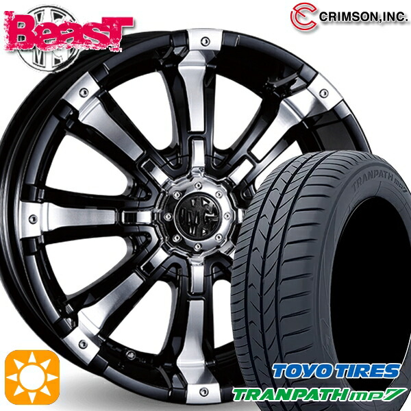 【取付対象】215/60R16 95H トーヨー トランパス mp7 クリムソン MG ビースト ブラックポリッシュ 16インチ 7.0J 10H114.3/127 サマータイヤホイールセット
