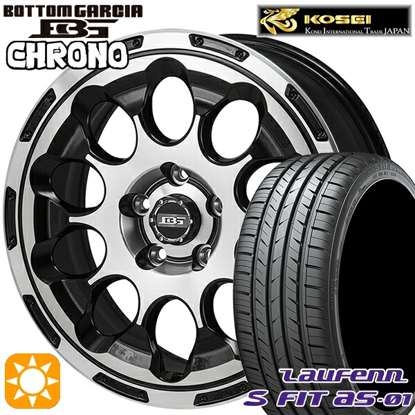 【取付対象】リーフ レヴォーグ 215/50R17 91W ラウフェン S FIT aS-01 LH02 コーセイ ボトムガルシア クロノ ブラックポリッシュ 17インチ 7.0J 5H114.3 サマータイヤホイールセット ｜トレッド新横浜師岡店