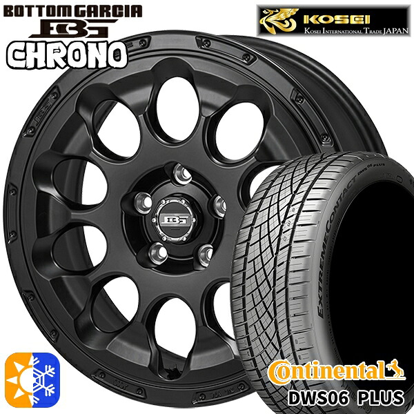 リーフ レヴォーグ 215/50R17 95W XL コンチネンタル DWS06+ コーセイ ボトムガルシア クロノ セミグロスブラック 17インチ 7.0J 5H114.3 オールシーズンタイヤホイールセット