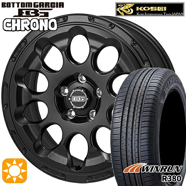 【取付対象】エクストレイル フォレスター 225/60R17 99V ウィンラン R380 コーセイ ボトムガルシア クロノ セミグロスブラック 17インチ 7.0J 5H114.3 サマータイヤホイールセット |トレッド新横浜師岡店