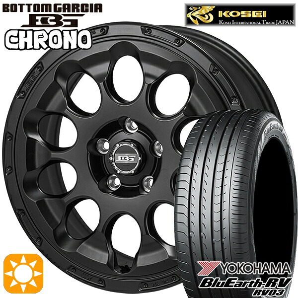 【取付対象】215/55R17 94V ヨコハマ ブルーアース RV03 コーセイ ボトムガルシア クロノ セミグロスブラック 17インチ 7.0J 5H114.3 サマータイヤホイールセット |トレッド新横浜師岡店
