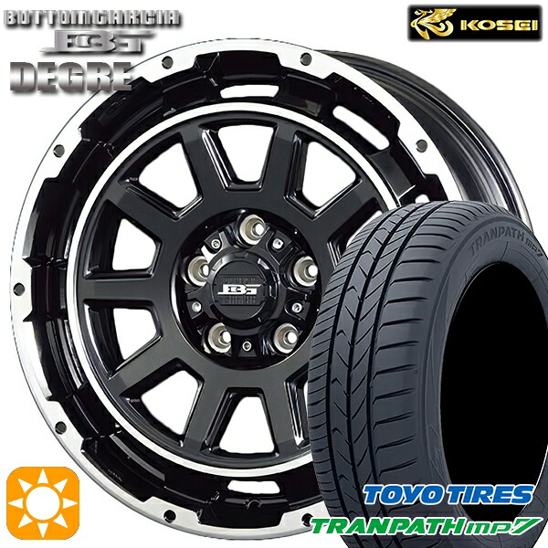 【取付対象】215/55R17 94V トーヨー トランパス mp7 コーセイ ボトムガルシア ディグレ ブラックポリッシュ 17インチ 7.0J 5H114.3 サマータイヤホイールセット ｜トレッド新横浜師岡店