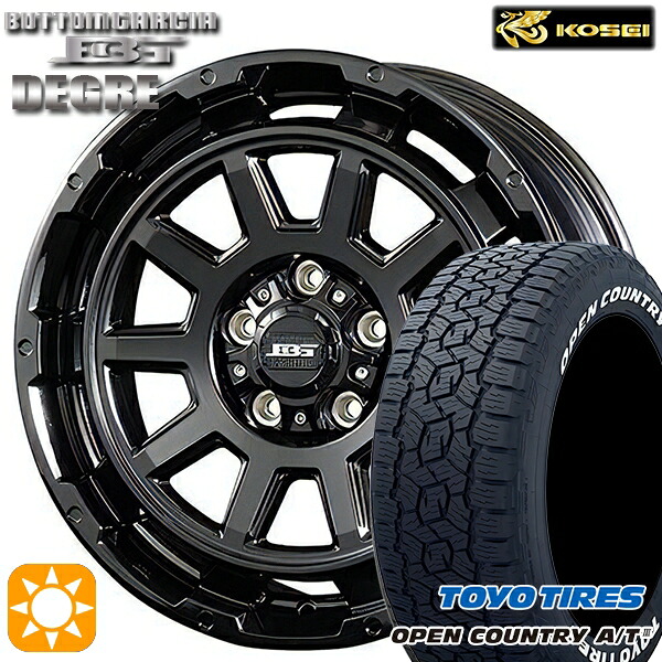 【取付対象】デリカD5 215/70R16 100T トーヨー オープンカントリーA/T3 ホワイトレター コーセイ ボトムガルシア ディグレ グロッシーブラック 16インチ 6.5J 5H114.3 サマータイヤホイールセット ｜トレッド新横浜師岡店