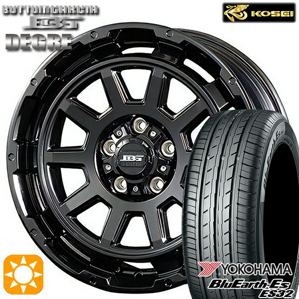 【取付対象】215/50R17 95V XL ヨコハマ ブルーアース ES32 コーセイ ボトムガルシア ディグレ グロッシーブラック 17インチ 7.0J 5H114.3 サマータイヤホイールセット |トレッド新横浜師岡店