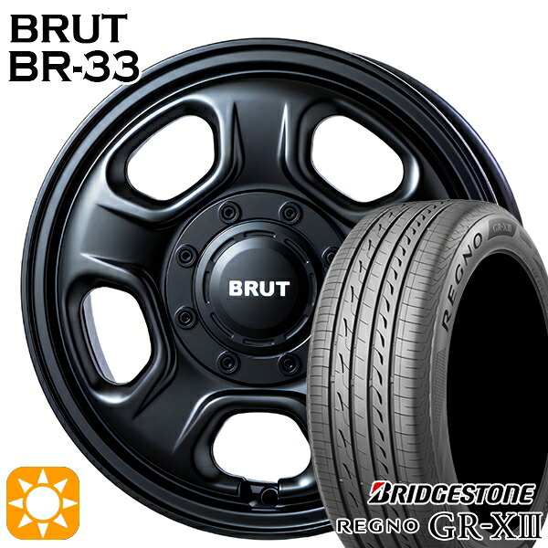【取付対象】155/65R14 75H ブリヂストン レグノ GR-X3 BRUT ブルート BR-33 ミリタリーブラック 14インチ 4.5J 4H100 サマータイヤホイールセット