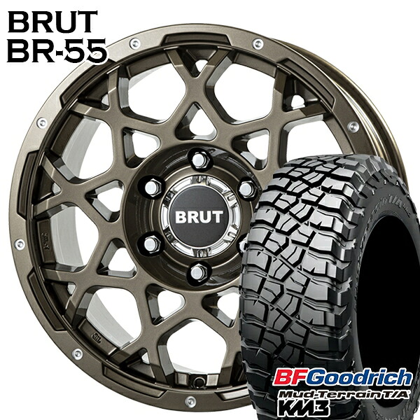 【取付対象】LT265/65R17 120/117Q RBL BFグッドリッチ マッドテレーン T/A KM3 BRUT ブルート BR-55 シャンパンゴールド 17インチ 7.5J 6H139.7 サマータイヤホイールセット ｜トレッド新横浜師岡店