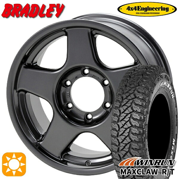 【取付対象】ジムニー 185/85R16 105/103N ウィンラン マックスクロウ R/T ホワイトレター 4x4エンジニアリング ブラッドレーV ガンメタリック 16インチ 5.5J 5H139.7 サマータイヤホイールセット |トレッド新横浜師岡店