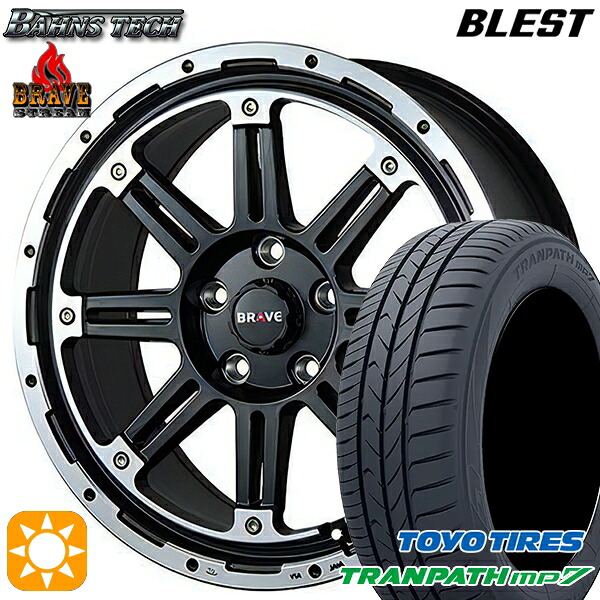 【取付対象】215/60R17 96H トーヨー トランパス mp7 ブレスト バーンズテック ブレイブ ストリーム セミグロスブラック 17インチ 7.5J 5H114.3 サマータイヤホイールセット