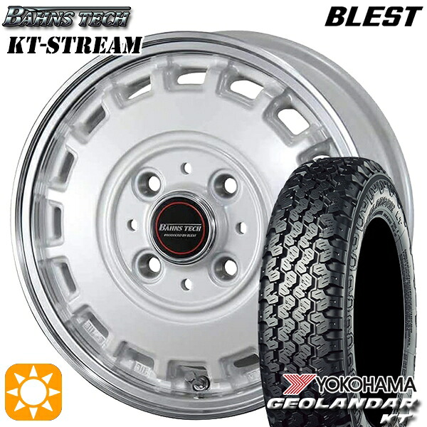 【取付対象】145/80R12 80/78N (145R12 6PR 相当) ヨコハマ ジオランダーKT Y828C ブレスト バーンズテック KTストリーム パールホワイト 12インチ 4.0J 4H100 サマータイヤホイールセット