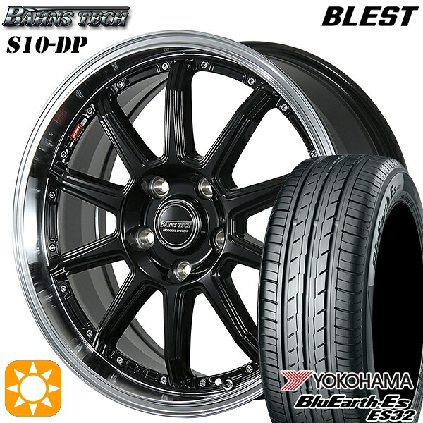 【取付対象】215/50R17 95V XL ヨコハマ ブルーアース ES32 ブレスト バーンズテック S10-DP グロスブラック 17インチ 7.0J 5H114.3 サマータイヤホイールセット ｜トレッド新横浜師岡店