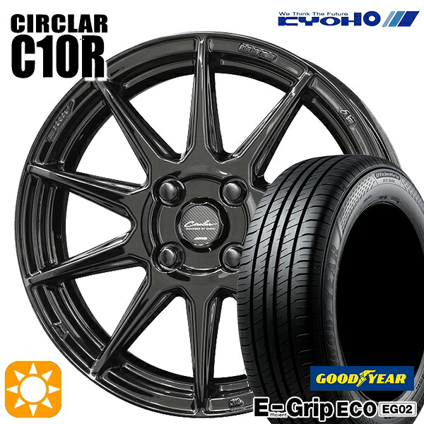 【取付対象】ライズ ロッキー 195/65R16 92V グッドイヤー エフィシェントグリップ EG02 KYOHO サーキュラー C10R グロスブラック 16インチ 6.5J 4H100 サマータイヤホイールセット |トレッド新横浜師岡店
