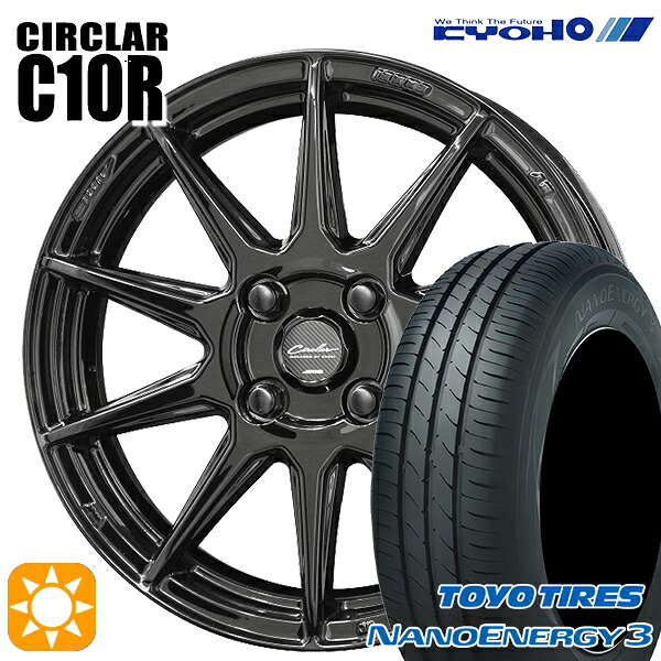 【取付対象】エブリィワゴン 165/60R14 75H トーヨー ナノエナジー3 KYOHO サーキュラー C10R グロスブラック 14インチ 4.5J 4H100 サマータイヤホイールセット ｜トレッド新横浜師岡店