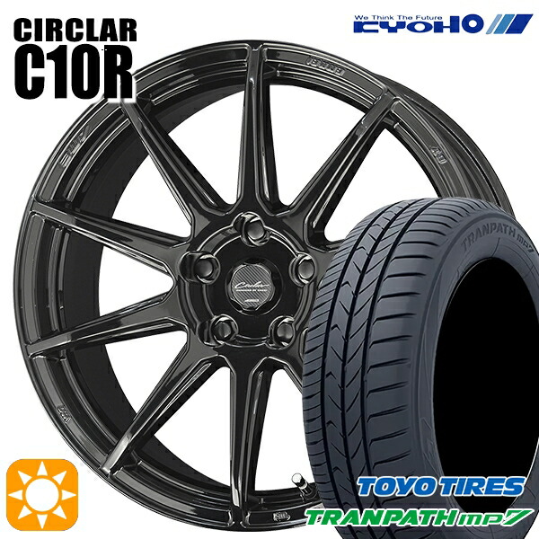 【取付対象】215/55R17 94V トーヨー トランパス mp7 KYOHO サーキュラー C10R グロスブラック 17インチ 7.0J 5H114.3 サマータイヤホイールセット 65,505円