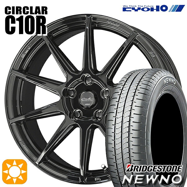 【取付対象】225/50R17 94V ブリヂストン ニューノ KYOHO サーキュラー C10R グロスブラック 17インチ 7.0J 5H114.3 サマータイヤホイールセット |トレッド新横浜師岡店