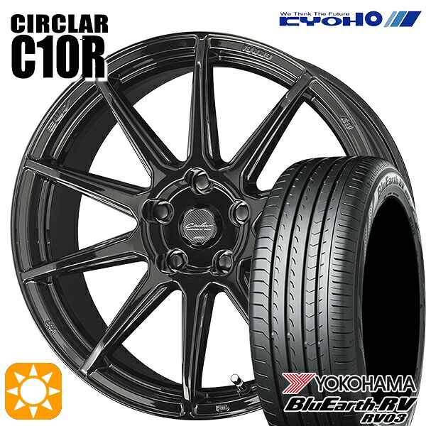 【取付対象】レガシィアウトバック 215/55R17 94V ヨコハマ ブルーアース RV03 KYOHO サーキュラー C10R グロスブラック 17インチ 7.0J 5H100 サマータイヤホイールセット |トレッド新横浜師岡店