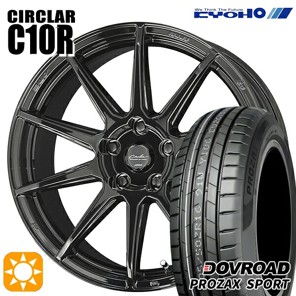 【取付対象】アクセラ アテンザ 215/45R18 93Y XL DOVROAD プロザックススポーツ KYOHO サーキュラー C10R グロスブラック 18インチ 7.0J 5H114.3 サマータイヤホイールセット ｜トレッド新横浜師岡店