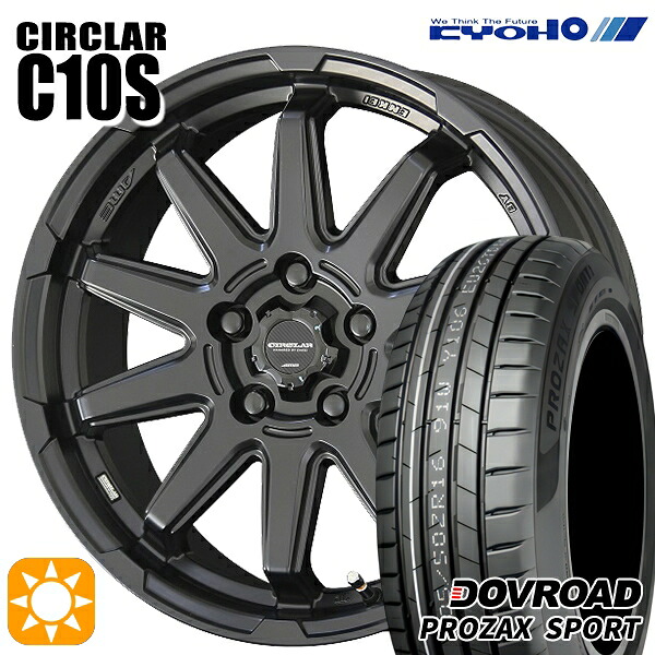 【取付対象】205/55R17 95W XL DOVROAD プロザックススポーツ KYOHO サーキュラー C10S マットブラック 17インチ 7.0J 5H114.3 サマータイヤホイールセット |トレッド新横浜師岡店
