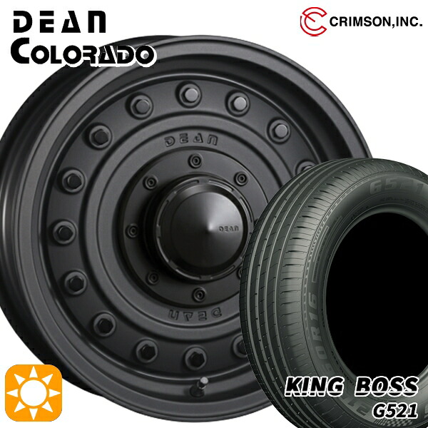 【取付対象】195/60R16 89H キングボス G521 クリムソン ディーン コロラド マットチャコールブラック 16インチ 7.0J 5H114.3 サマータイヤホイールセット ｜トレッド新横浜師岡店