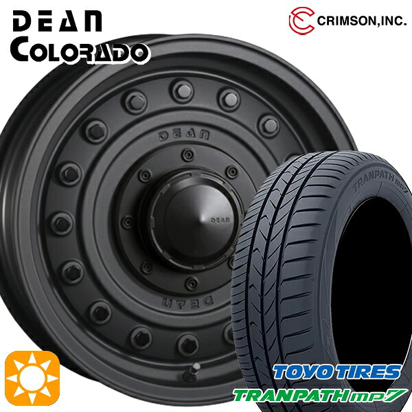 【取付対象】195/60R16 89H トーヨー トランパス mp7 クリムソン ディーン コロラド マットチャコールブラック 16インチ 7.0J 5H114.3 サマータイヤホイールセット