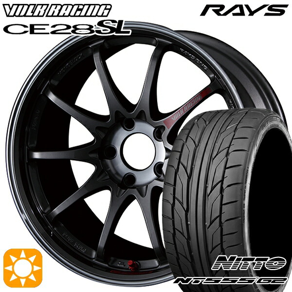 【取付対象】マークX スカイライン 225/45R18 95Y XL ニットー NT555 G2 RAYS ボルクレーシング CE28 SL PG 18インチ 8.0J 5H114.3 サマータイヤホイールセット