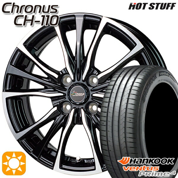 【取付対象】195/50R16 88V XL ハンコック veNtus PRime4 K135 HotStuff ホットスタッフ クロノス CH-110 16インチ 6.0J 4H100 サマータイヤホイールセット |トレッド新横浜師岡店