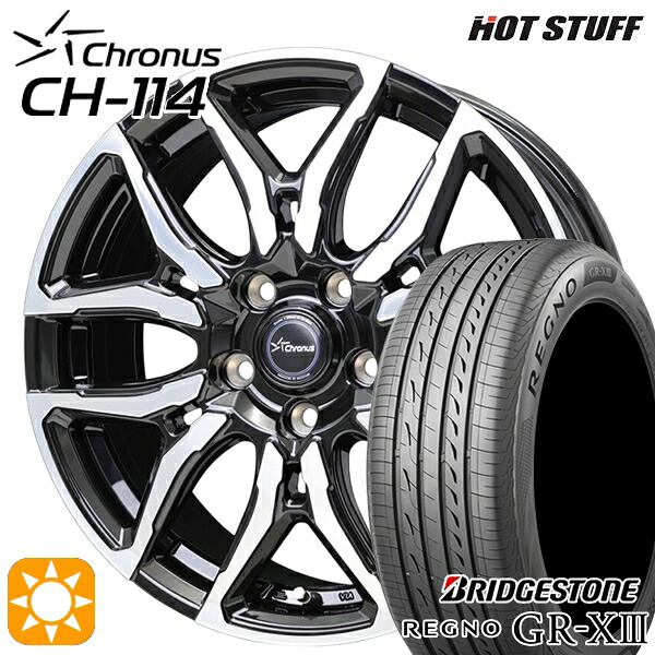 【取付対象】ウィッシュ カローラスポーツ 205/50R17 89V ブリヂストン レグノ GRX3 ホットスタッフ クロノス CH114 BK/P 17インチ 7.0J 5H100 +45 サマータイヤホイールセット |トレッド新横浜師岡店