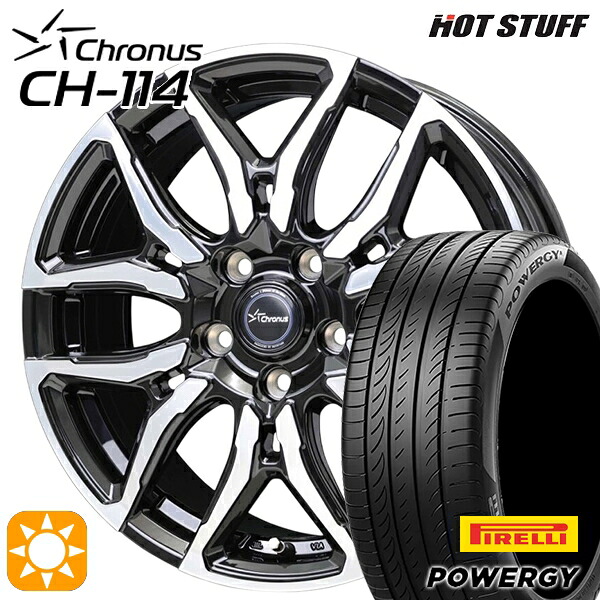 【取付対象】ウィッシュ カローラスポーツ 205/50R17 93W XL ピレリ パワジー ホットスタッフ クロノス CH114 BK/P 17インチ 7.0J 5H100 +45 サマータイヤホイールセット ｜トレッド新横浜師岡店