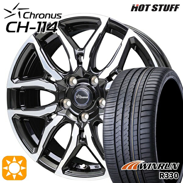 【取付対象】SH系フォレスター 225/55R17 101W XL ウィンラン R330 ホットスタッフ クロノス CH114 BK/P 17インチ 7.0J 5H100 +45 サマータイヤホイールセット ｜トレッド新横浜師岡店