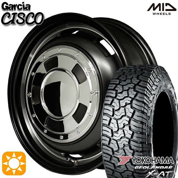 【取付対象】ジムニー LT215/70R16 100/97Q ヨコハマ ジオランダー X-AT G016 MID ガルシアシスコ セミグロスブラック 16インチ 5.5J 5H139.7 サマータイヤホイールセット 101,310円