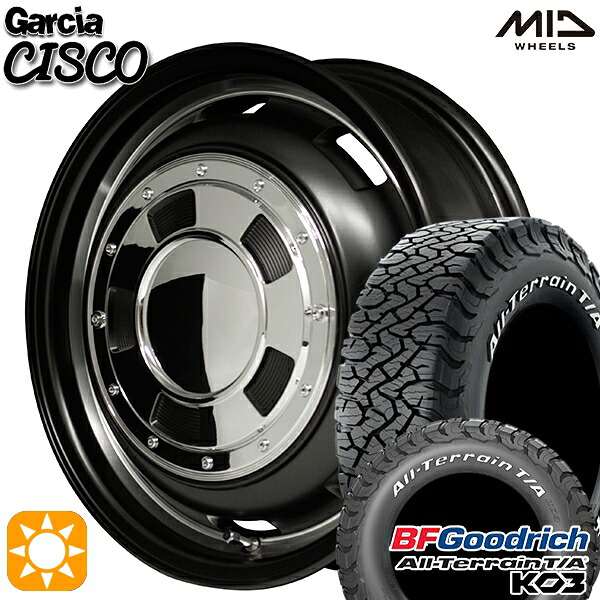 【取付対象】215/70R16 100/97S RWL BFグッドリッチ オールテレーン T/A KO3 MID ガルシアシスコ セミグロスブラック 16インチ 5.5J 5H139.7 サマータイヤホイールセット |トレッド新横浜師岡店
