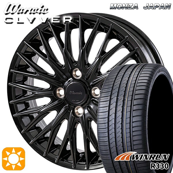 【取付対象】165/55R15 75H ウィンラン R330 MONZA ワーウィック クライヴァー GBK 15インチ 4.5J 4H100 サマータイヤホイールセット