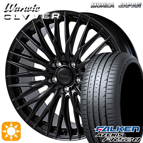 【取付対象】225/45R18 95Y XL ファルケン アゼニス FK520 MONZA ワーウィック クライヴァー GBK 18インチ 7.5J 5H114.3 サマータイヤホイールセット ｜トレッド新横浜師岡店