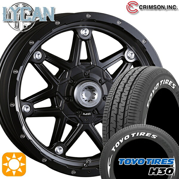 【取付対象】200系ハイエース 215/65R16 109/107R トーヨー H30 ホワイトレター クリムソン MG ライカン マットブラッククリア 16インチ 7.0J 6H139.7 +38 サマータイヤホイールセット ｜トレッド新横浜師岡店