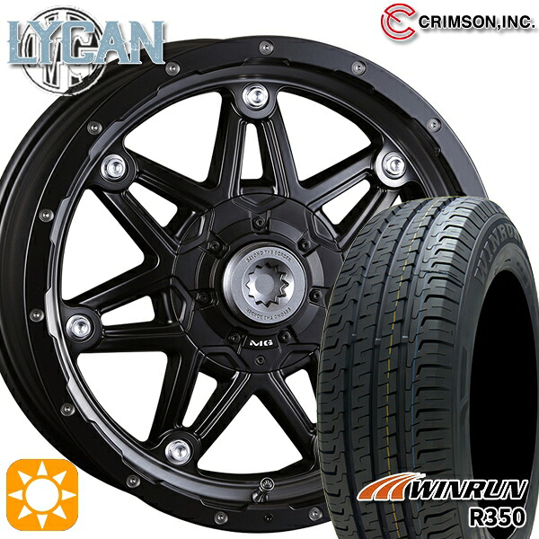 【取付対象】200系ハイエース 215/65R16 109/107T ウィンラン R350 クリムソン MG ライカン マットブラッククリア 16インチ 7.0J 6H139.7 +38 サマータイヤホイールセット