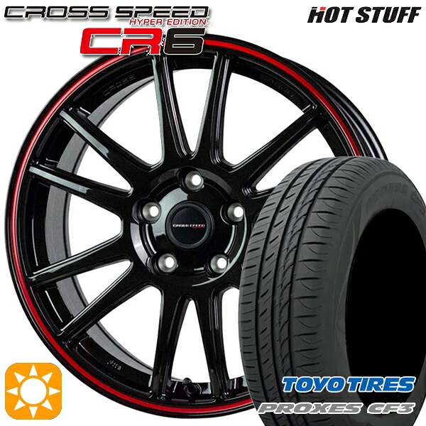 【取付対象】エスクァイア セレナ 205/50R17 93V XL トーヨー プロクセス CF3 HotStuff ホットスタッフ クロススピード CR6 グロスガンメタレッドライン 17インチ 7.0J 5H114.3 サマータイヤホイールセット