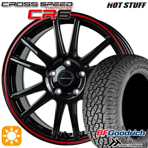 【取付対象】235/60R18 107H XL RBL BFグッドリッチ トレールテレーン HotStuff ホットスタッフ クロススピード CR6 グロスガンメタレッドライン 18インチ 7.5J 5H114.3 サマータイヤホイールセット
