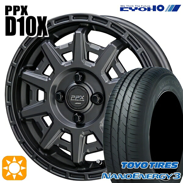 【取付対象】エブリィワゴン 165/60R14 75H トーヨー ナノエナジー3 KYOHO PPX D10X マットダークガンメタ 14インチ 4.5J 4H100 サマータイヤホイールセット
